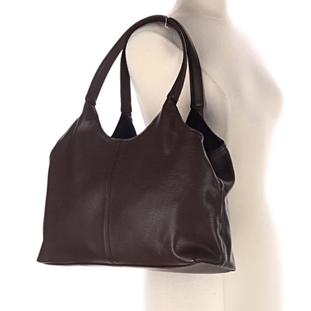 Rachel Zoe Pebbled Leather Shoulder Bag - Dark Brown